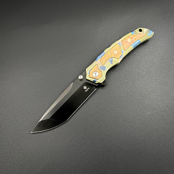 Складной нож REX N690CO Titanium Blue Brown Alpha Miu