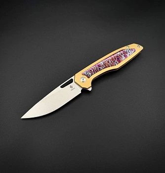 Складной нож Void Gold Titanium Drop Point Alpha Miu