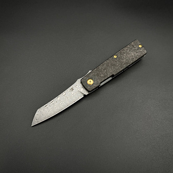 Складной нож Higonokami Kansept Damascus Shred Carbon Fiber